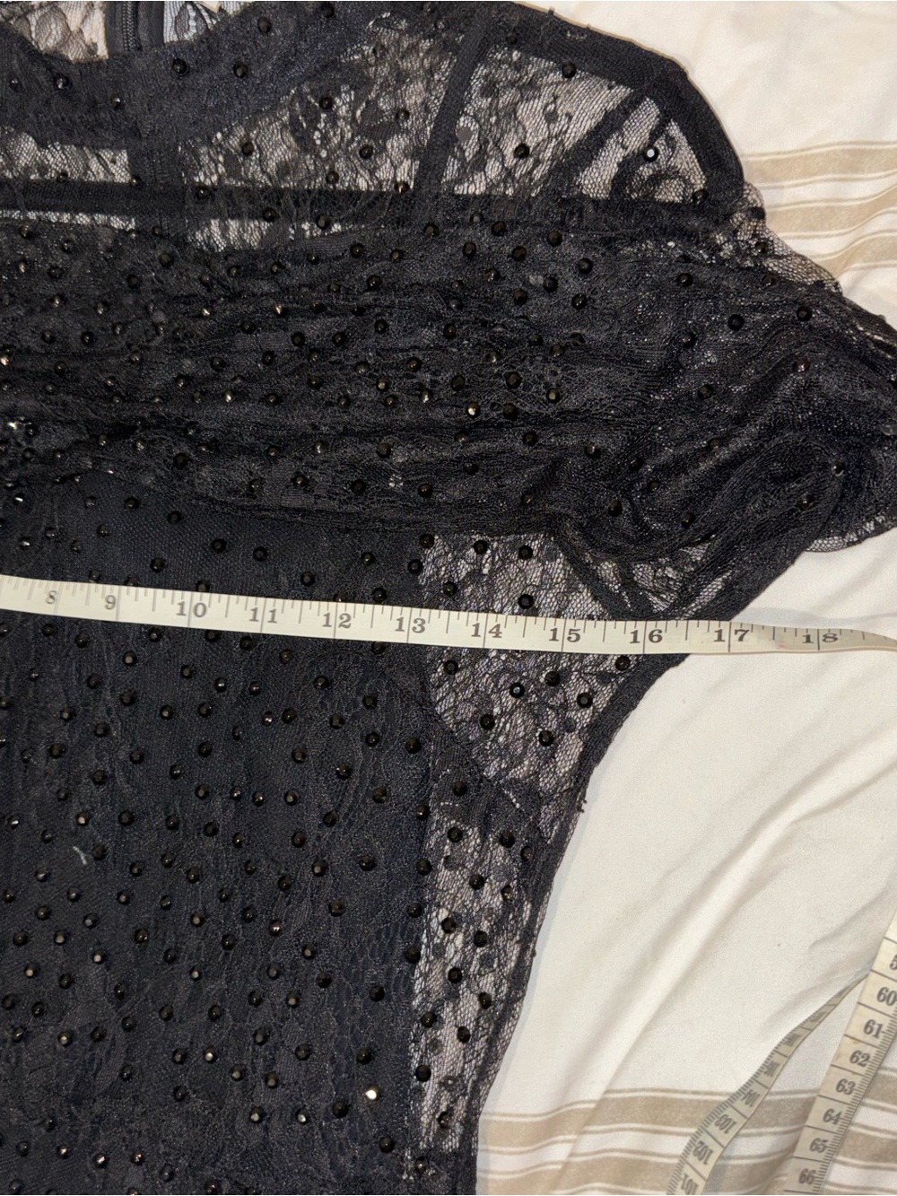 Sea New York Seraphina Black Embellished Lace Midi Dress 6 Dark Romantic Whimsi - Picture 4 of 7